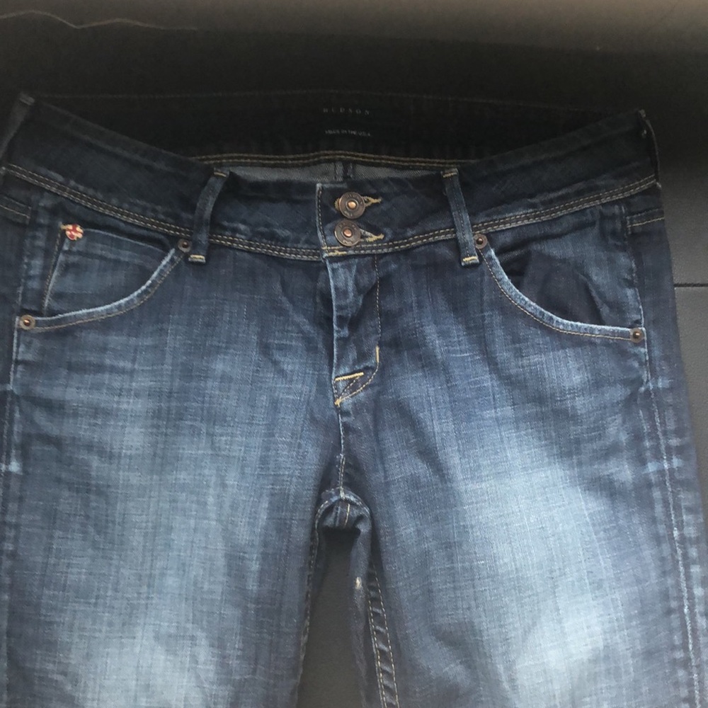 Women’s Dark Blue Denim Jeans with Back Pocket Detail - Picture 2 of 5
